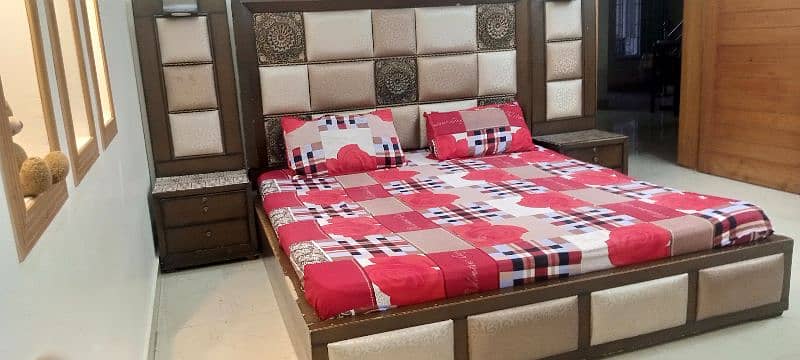 king size bed included Mattress with side table and dressing Table 2