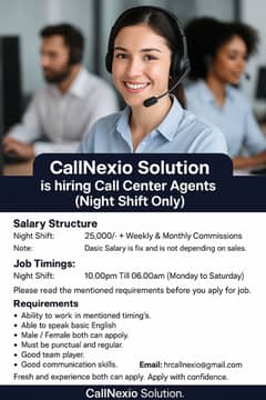 Call Center Agents (Night Shift Only)