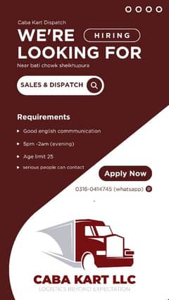 Hiring Truck Dispatch Sales Agents USA Market