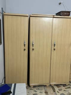 wooden bed set in good condition