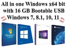 All Windows Bootable USB 16GB | Win 7/8/10/11 x64 | Lifetime Activated