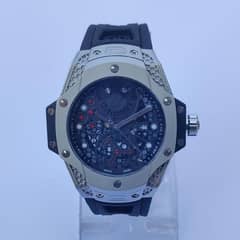 Men's Quartz Round Dial Stainless Steel Watch - 1 Pc *