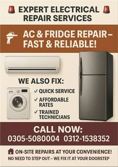 repairing fridge AC technician available