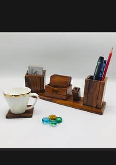 OFFICE TABLE ACCESSORIES | WOODEN OFFICE TABLE ORGANIZER