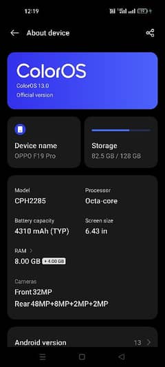 opoo Reno F19 pro . . 8/128