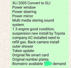 Toyota Corolla XLI 2005