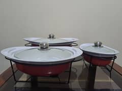 Casserole Set 3 with Metal Stand & Burner