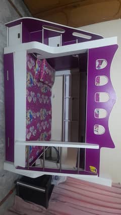 3 steps bunker bed with stirage boxes and two mattress
