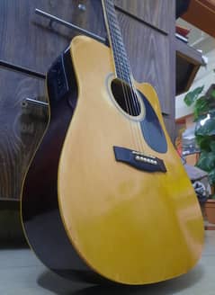 guitar semi acoustic jumbo size solid wood