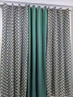 3 PCs jacquard printed curtains new