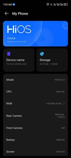 Tecno Spark 30c A one mobile