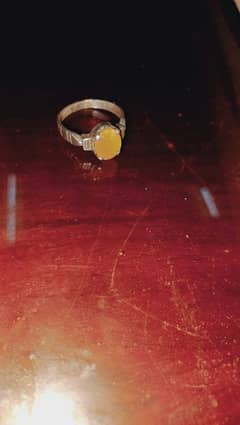 original پکراج (yellow sapphire) stone silver (چاندی) ring for men