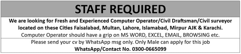 Computer Operator/Civil Draftsman/Civil surveyor