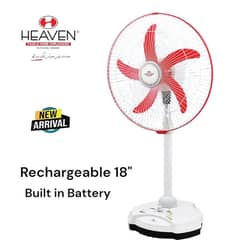 Rechargeable AC/DC Pedestal/Stand Fan with Adjustable Height Built