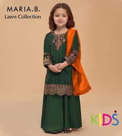 3 Pcs Girl Lawn Embroidered Unstitched Suit