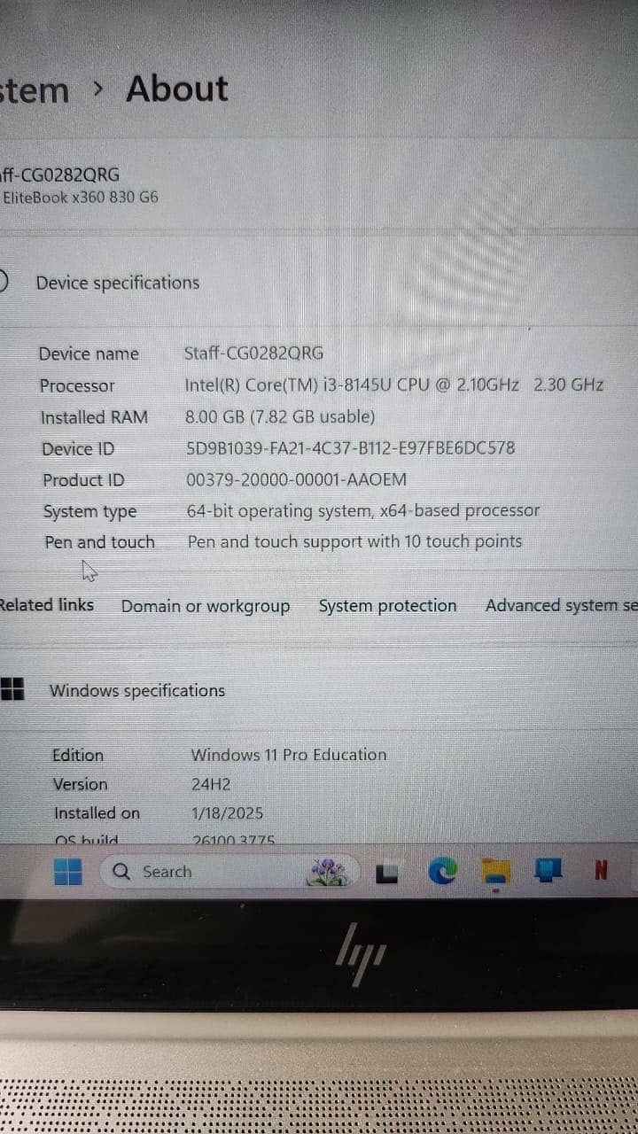 HP Core i3 8th generation Touch screen 4