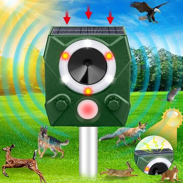 outdoor Solar birds Ultrasonic Animal Repeller Pest control waterproof