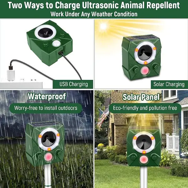 outdoor Solar birds Ultrasonic Animal Repeller Pest control waterproof — photo 3