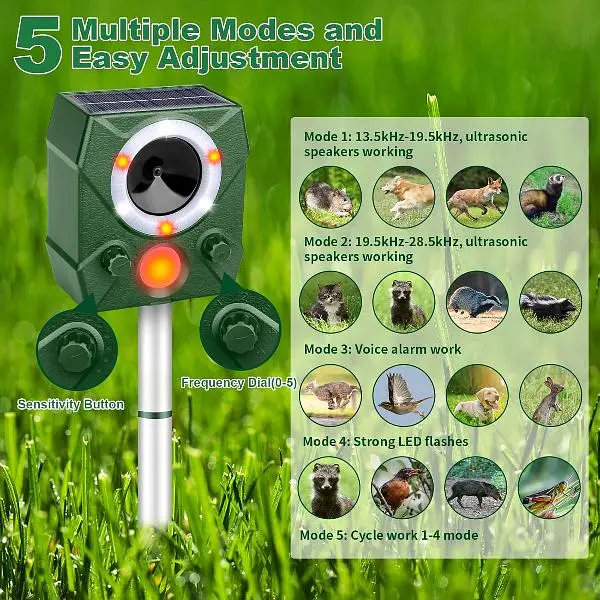 outdoor Solar birds Ultrasonic Animal Repeller Pest control waterproof — photo 4