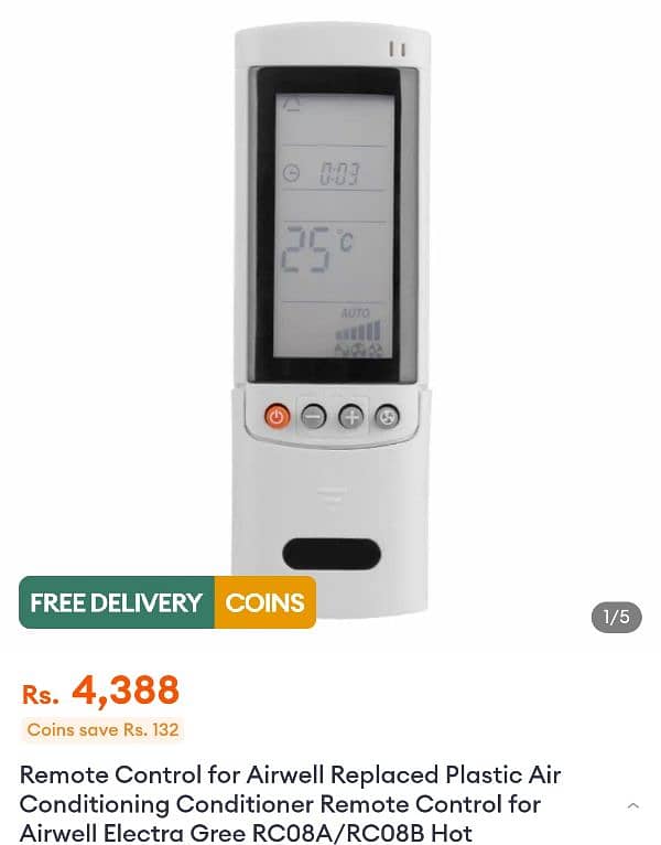 Remote Control for Gree Replaced 1
