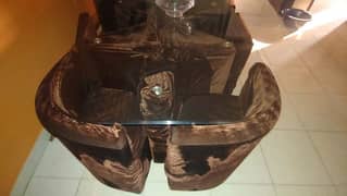 wood structure 6 chairs Dining table for sale