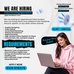 We Are Hiring: Client Hunting Specialists