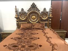 Bed Set/Wooden Bed/King Size/Side Tables/Dressing Table