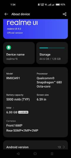 REALME 9i all ok or box . exchange posible. only screen change 6+6/128