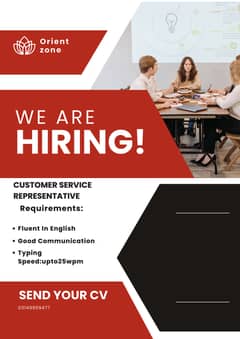 We are hiring(Customer Service Representative)