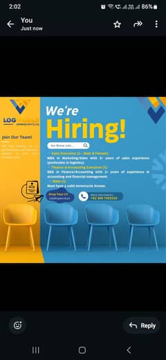 JOB Avalible for Sales and Marketing in Freight Forwarding company