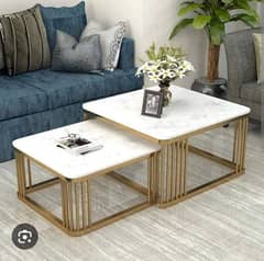 High-Gloss UV TOP | Glass TOP | CENTRE TABLE | MATEL GOLD | WOOD Table