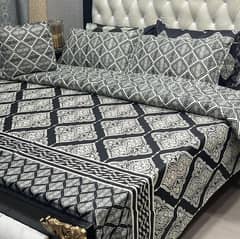 7 Pcs Cotton Salonica Printed Comforter Set