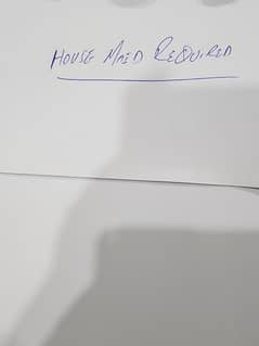 Female maid required