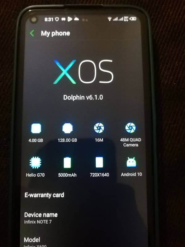 infinix note 7 memory 128/4 2