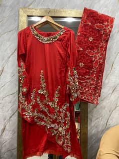 3-Piece Stitched Suit | Size: Small | Handwork Embellished RTW