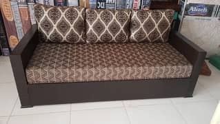 Wooden Sofa Cum Bed with MoltyFoam Mattress – Excellent Condition