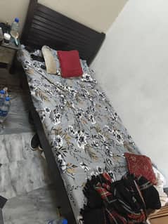 Single Interwood Bed + Side Table + Cupboard