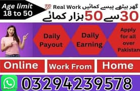 Assignment Job  / Part Time Full Time Job / Job for male and female
