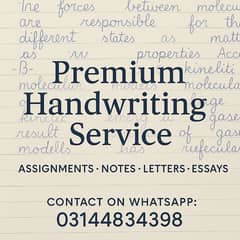neat and clean cursive writing.