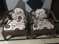5 seater wood sofa and table