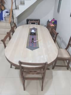 8 seater wooden dining table