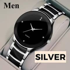 Men's Quartz chain strap watches water resistant with fold clasp
