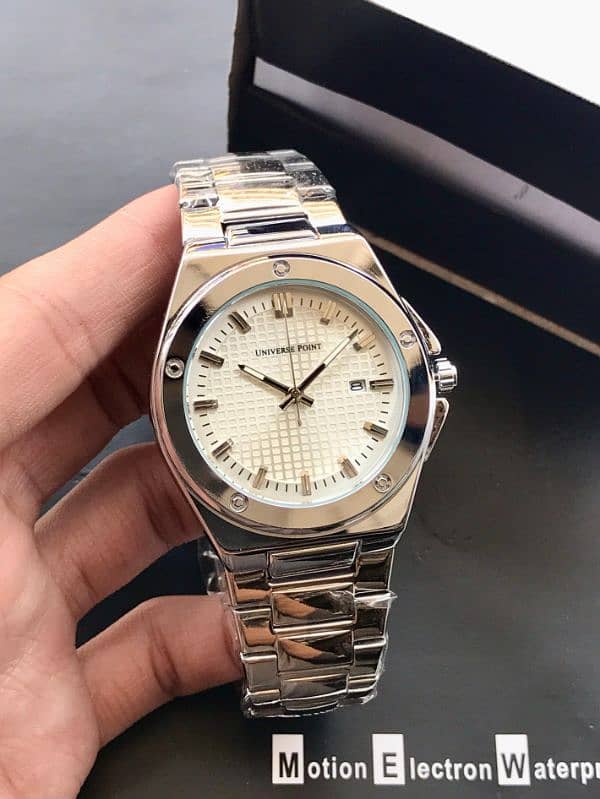 .  First-Class Men’s Watch – Date, Chain, Style – All in One! 3