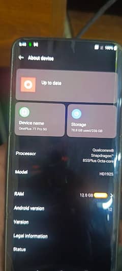 One Plus 7T Pro 5G 256GB 12GB RAM