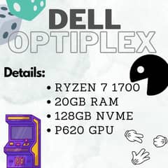 Dell OptiPlex Ryzen 7 1700 Desktop - 20GB RAM, 128GB NVMe, P620 GPU