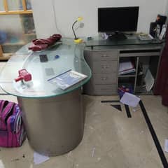 EXECUTIVE GLASS TABLE L SHAPE