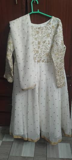 Elegant white chiffon frock