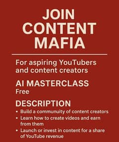 Start Your YouTube Channel or Learn AI Editing – Join Content Mafia