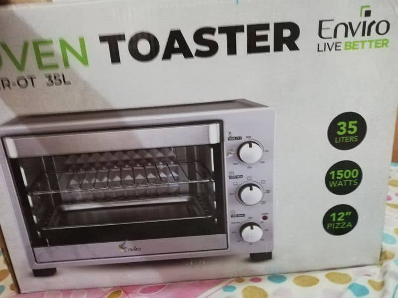 Enviro micro wave  oven pizza toaster new box packed four time used 2