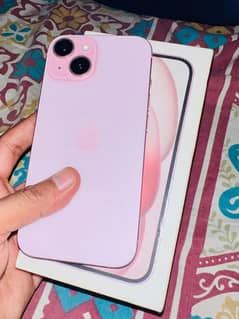 iPhone 15 Pink 128gb jv with complete box cable All ok 91% battery H